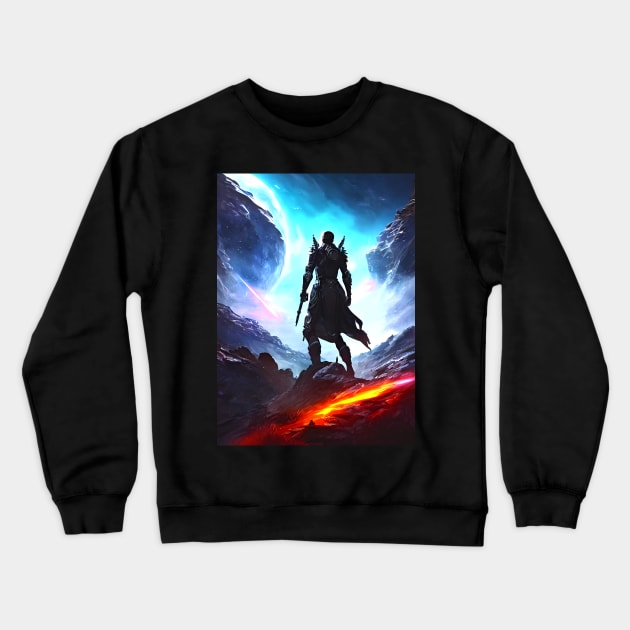 Human/Alien War - A Warlocks Moment - AI Generated Sci Fi Concept Art - Crewneck Sweatshirt by AfroMatic